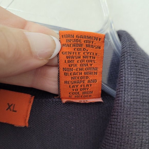 Nyne Sweater Mens XL Bamboo Long Sleeve 3-Button Collared Sweater Blue‎ Grey - Picture 6 of 11